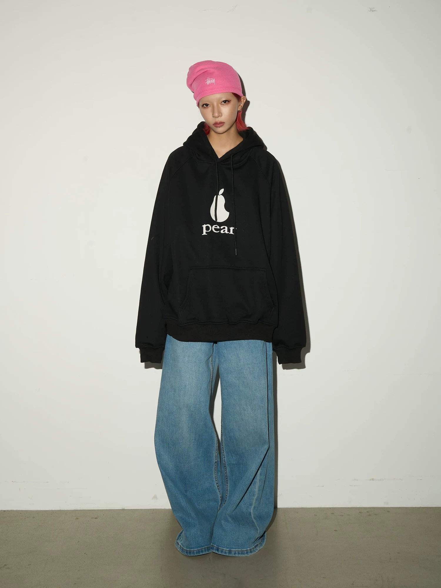 Faded Wash Wide Leg Denim Jeans