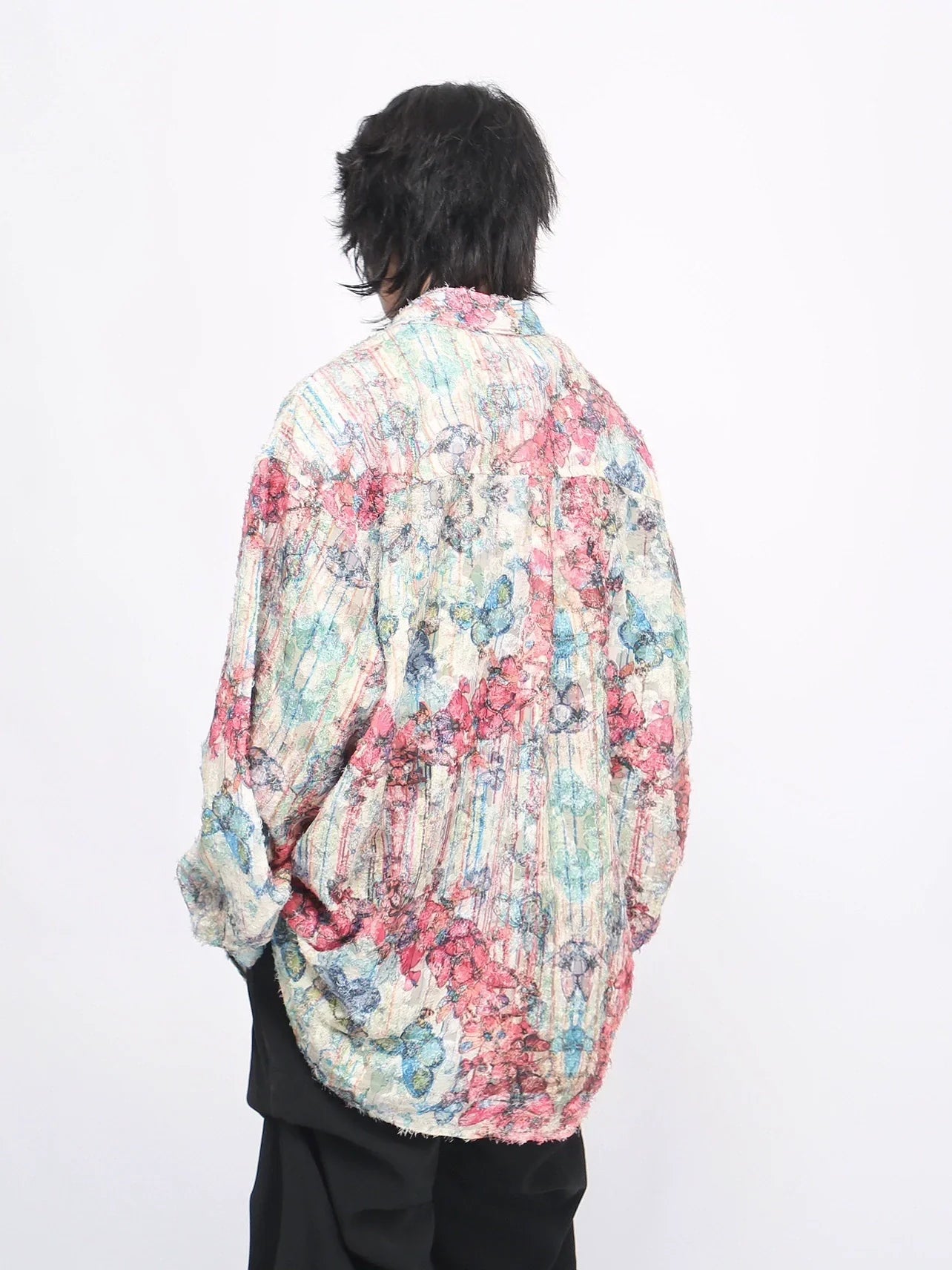 Butterfly Graffiti Print Oversize Shirt