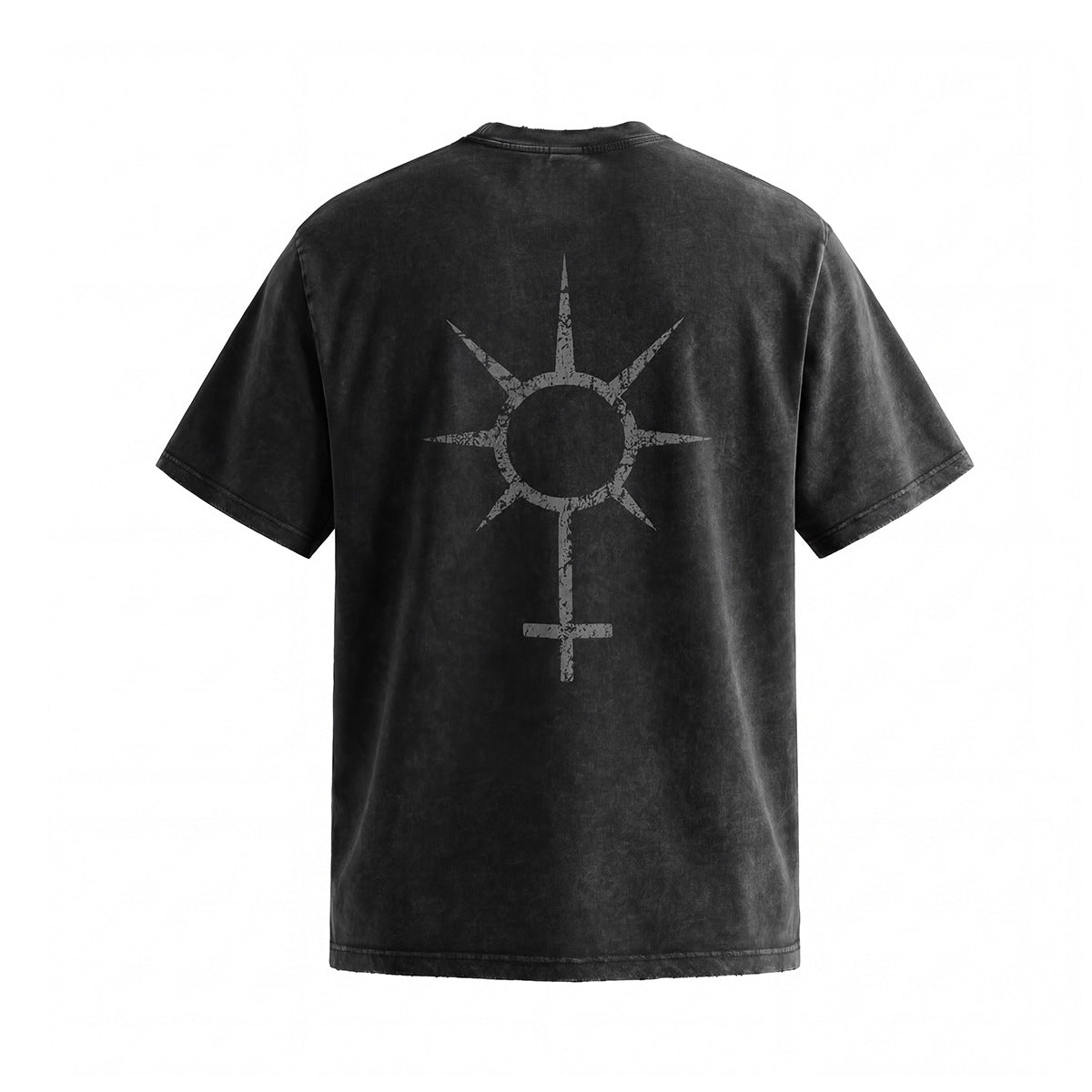 Fade Washed Skull Number Print Short Sleeve T-Shirt