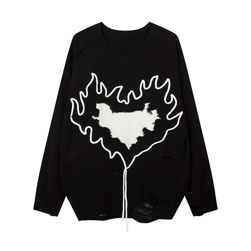 Heart Loose Knitted Sweater - Valentine Edition