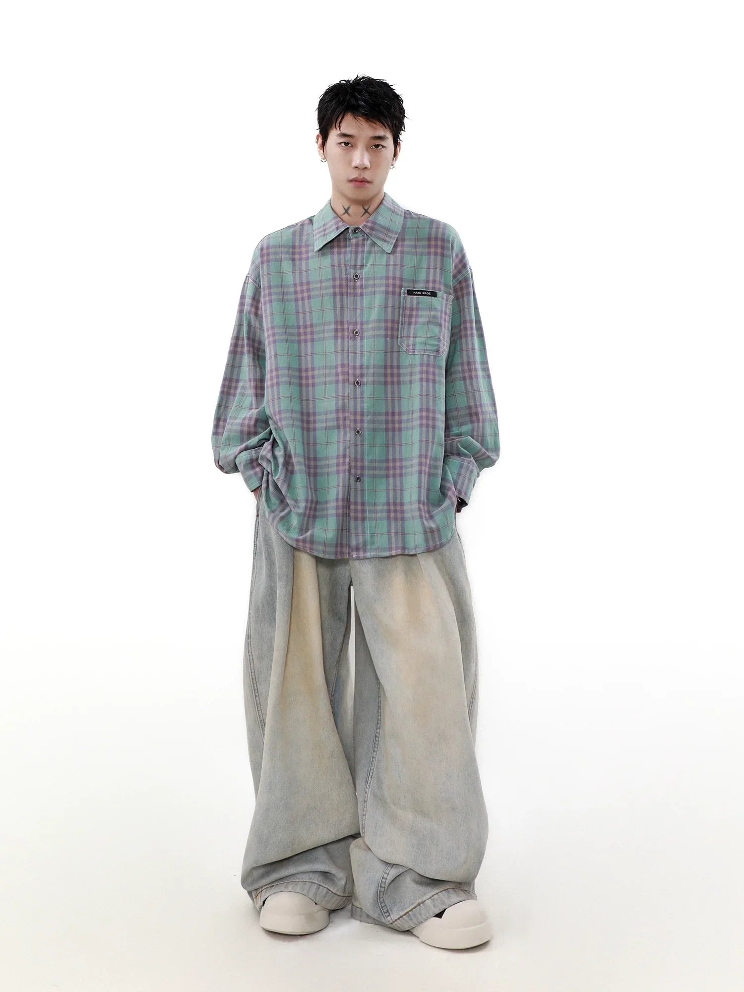 Plaid Oversize Long Sleeve Shirt