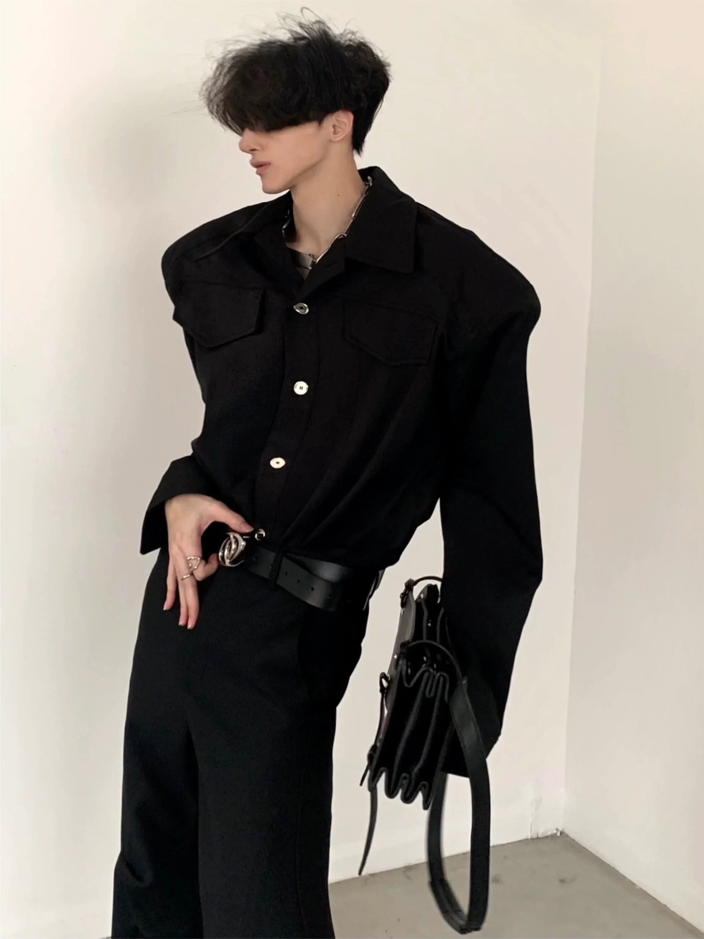 Shoulder Pad Long Sleeve Shirt