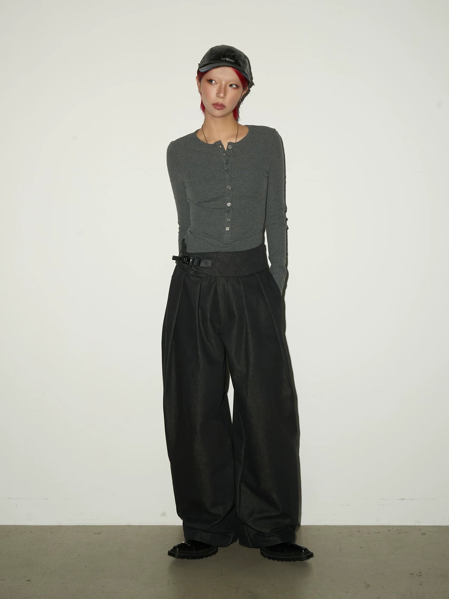 Fitted Knit Long Sleeve T-Shirt