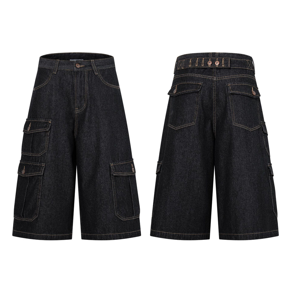Wide Cargo Denim Jort