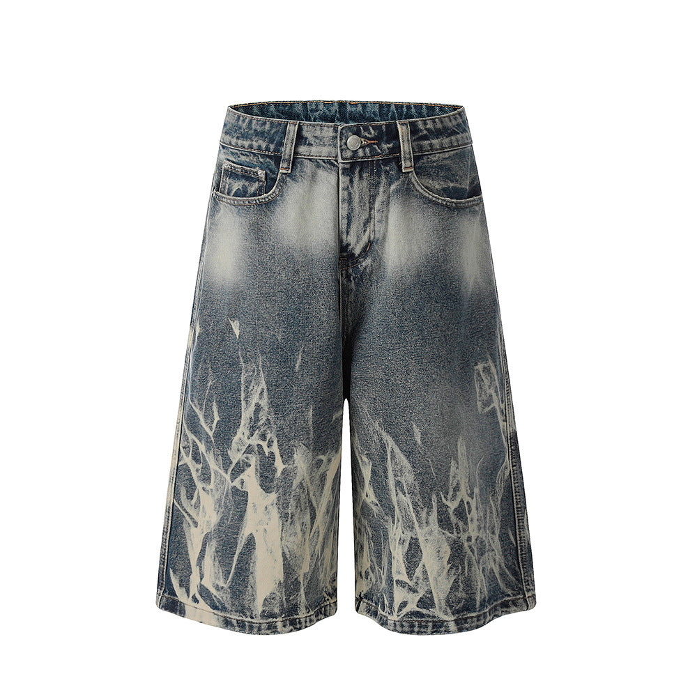 Punk Tie-Dye Denim Short