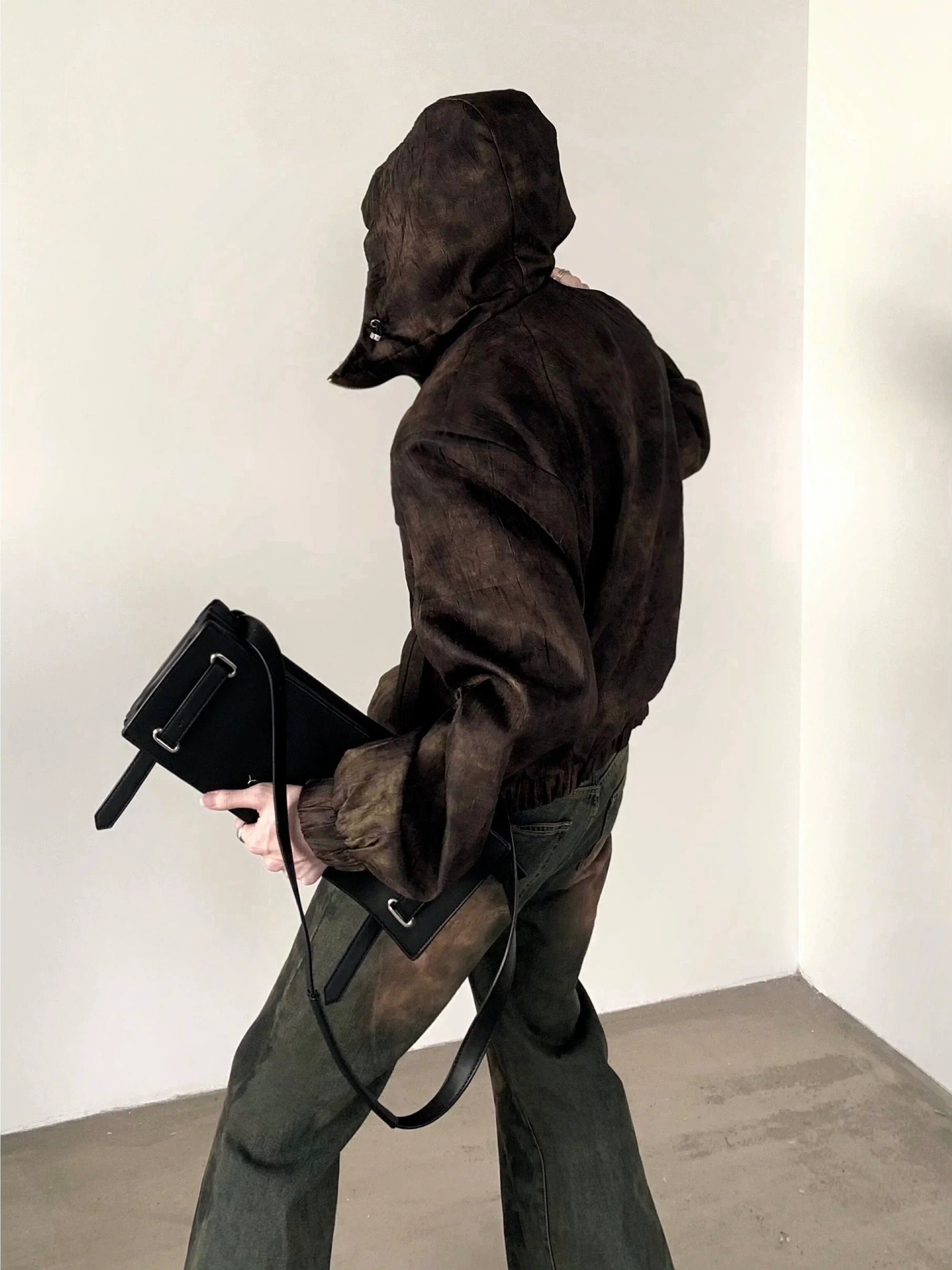 Shoulder Pad Hooded Jacket