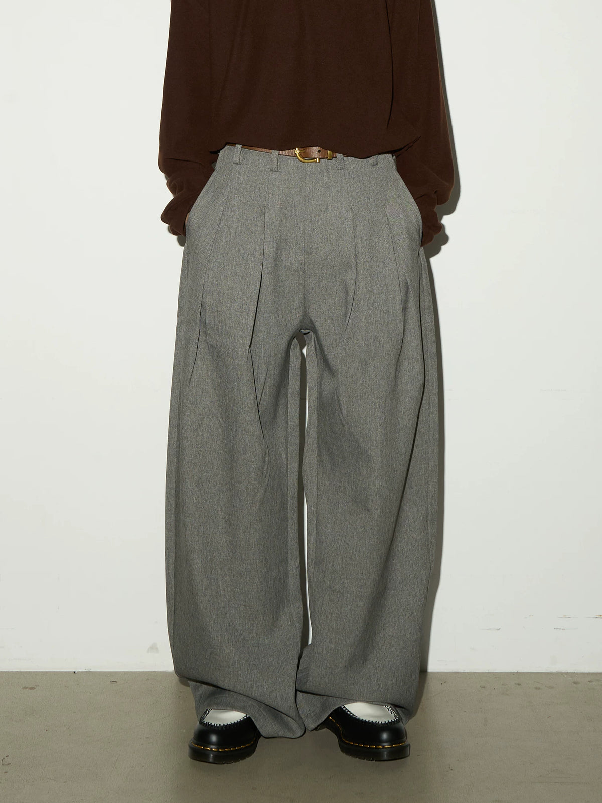 Pleats High Waist Wide Leg Trousers