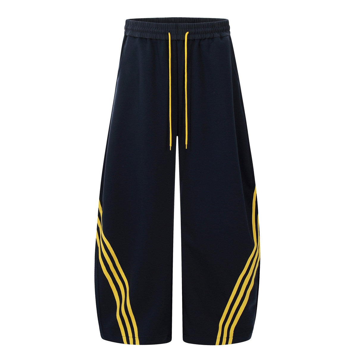 Three-Stripe Curved Wide Leg Sweat Pants