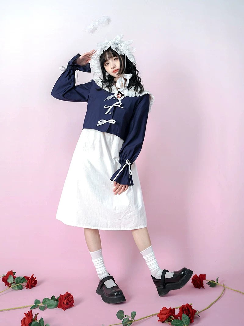 Bow Lace-Up Jacquard Lightweight Jacket