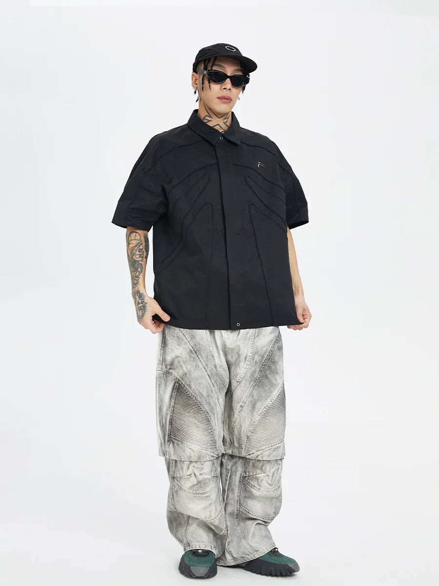 Oversize Skeleton 3D Design Short Sleeve Shirt