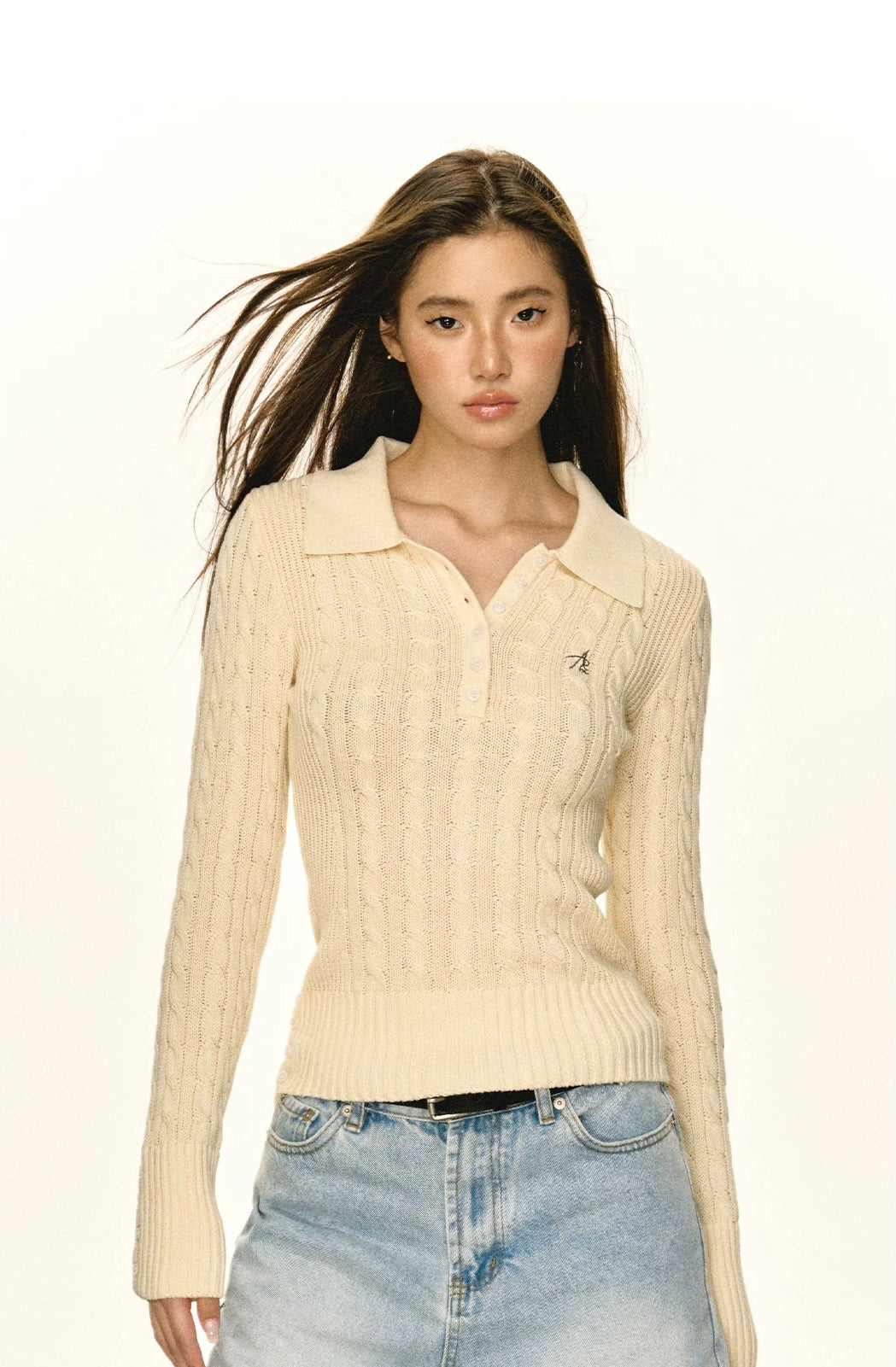 Slim Fit Polo Knit Sweater