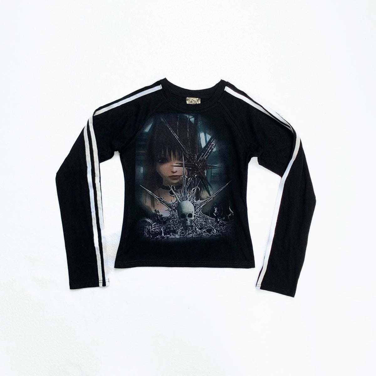 Liquid Metal Subculture Black Slim Long Sleeve T-Shirt