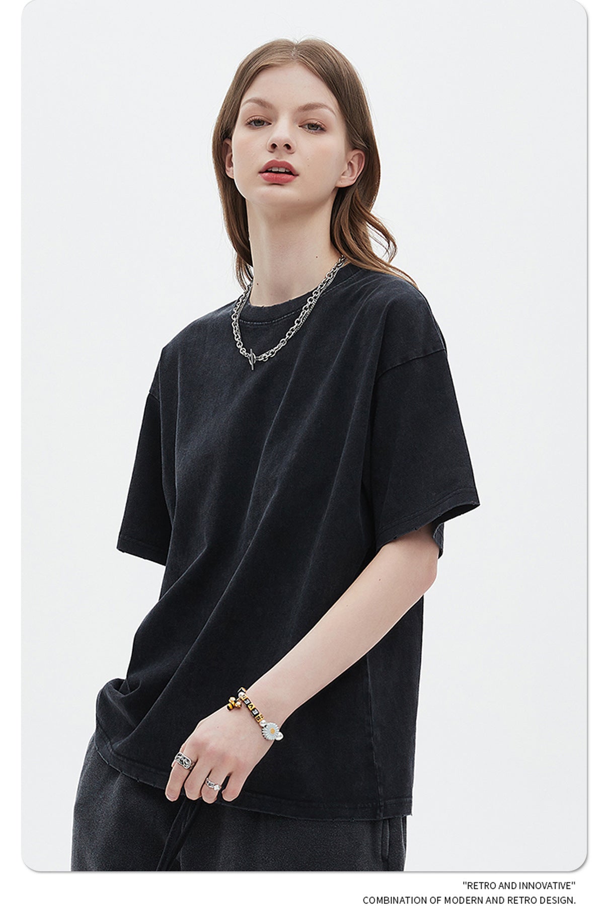 Washed Dyed Oversize Damage Short-sleeve T-shirt & Short Sweatpants Setup