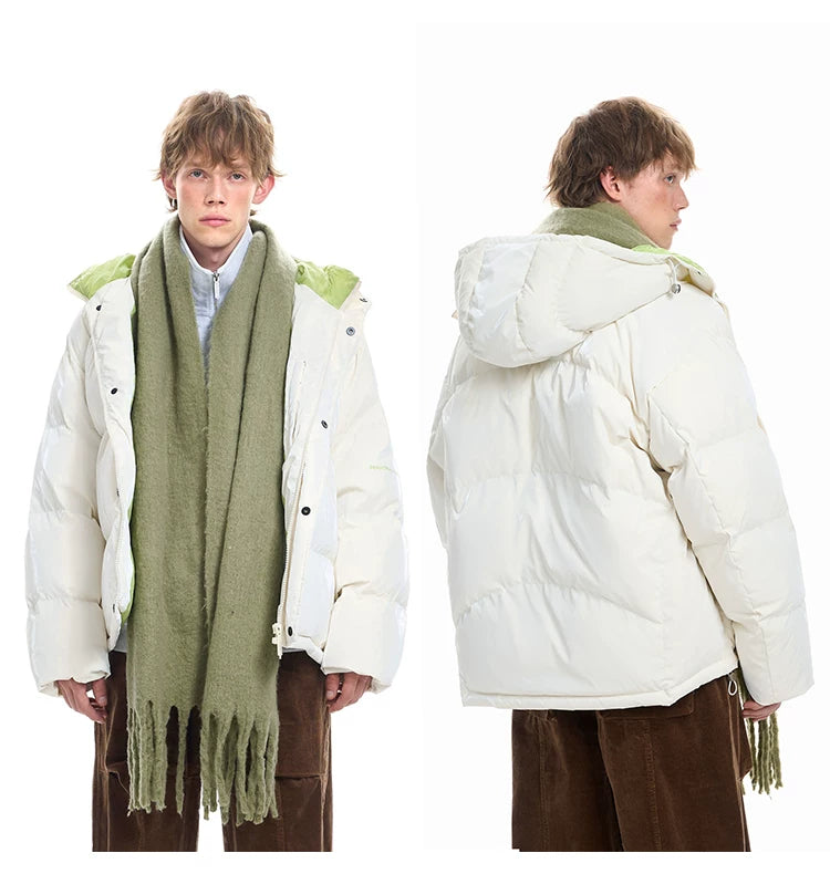 Oversize Hooded White Duck Down Jacket