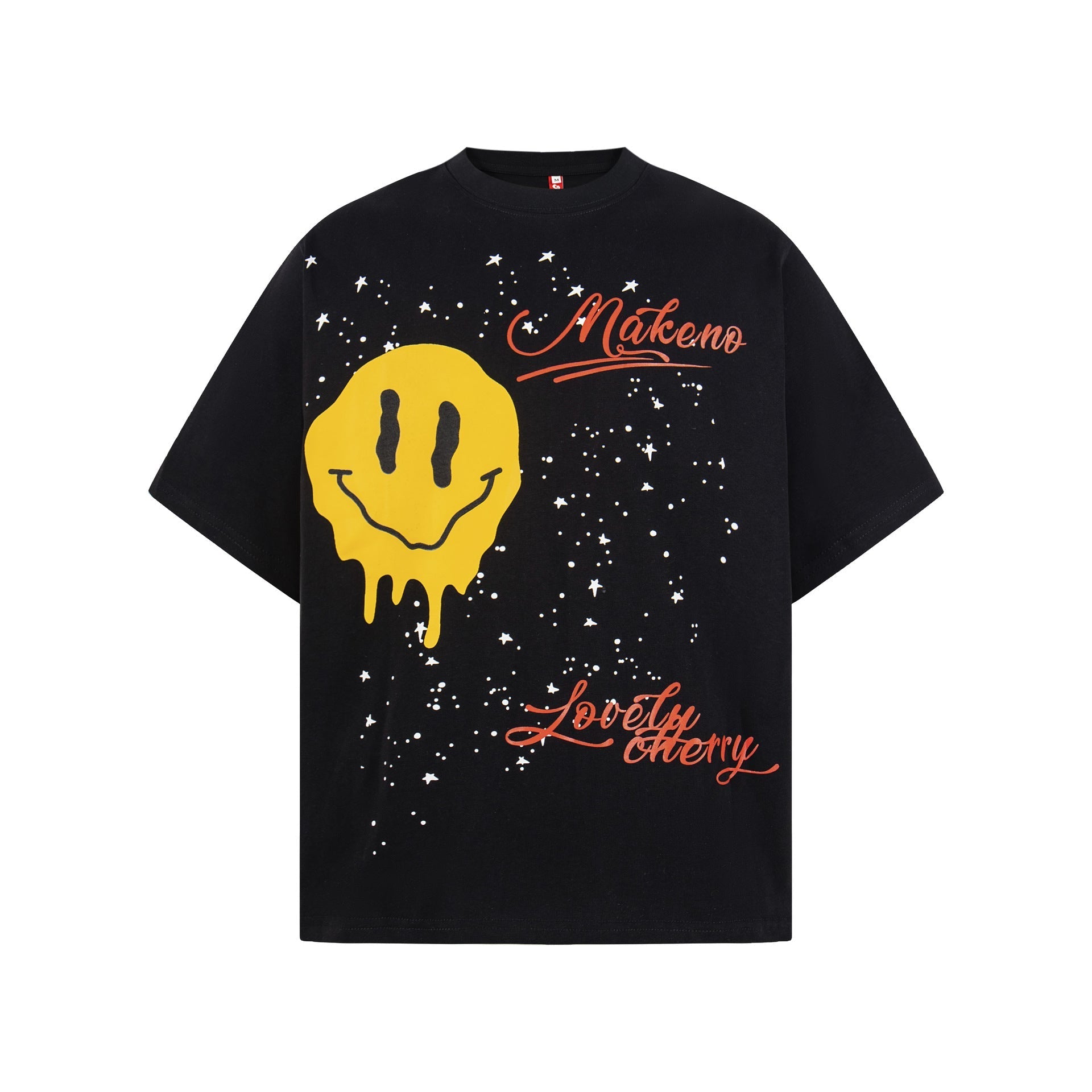 Smile Print Oversize Short Sleeve T-Shirt