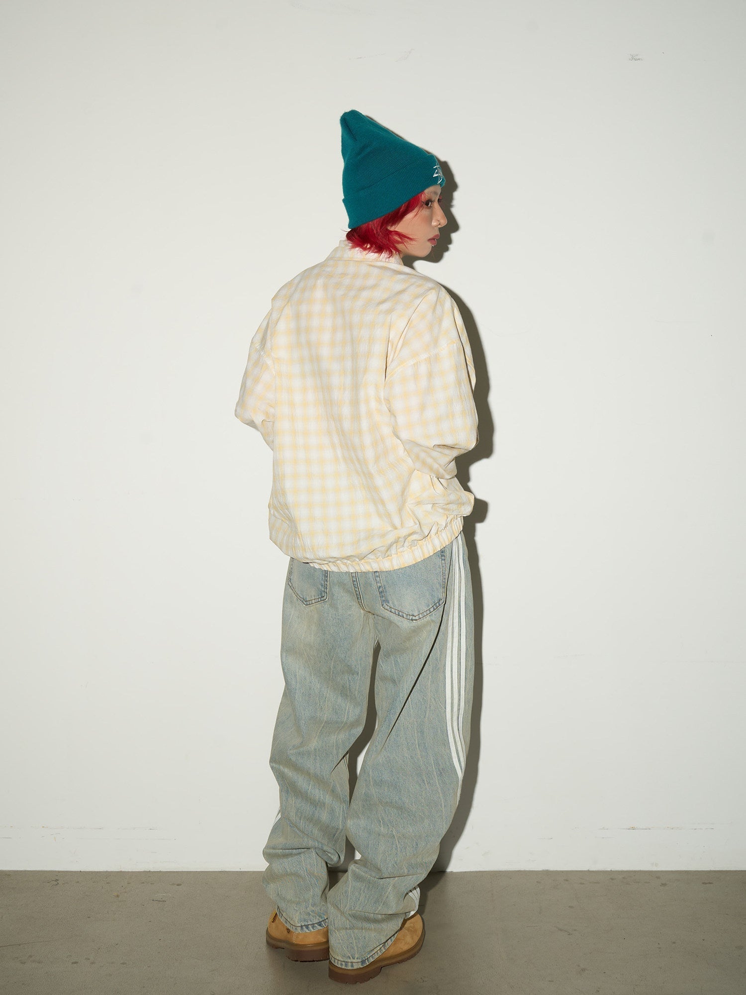 Three-Stripe Damage Denim Jeans