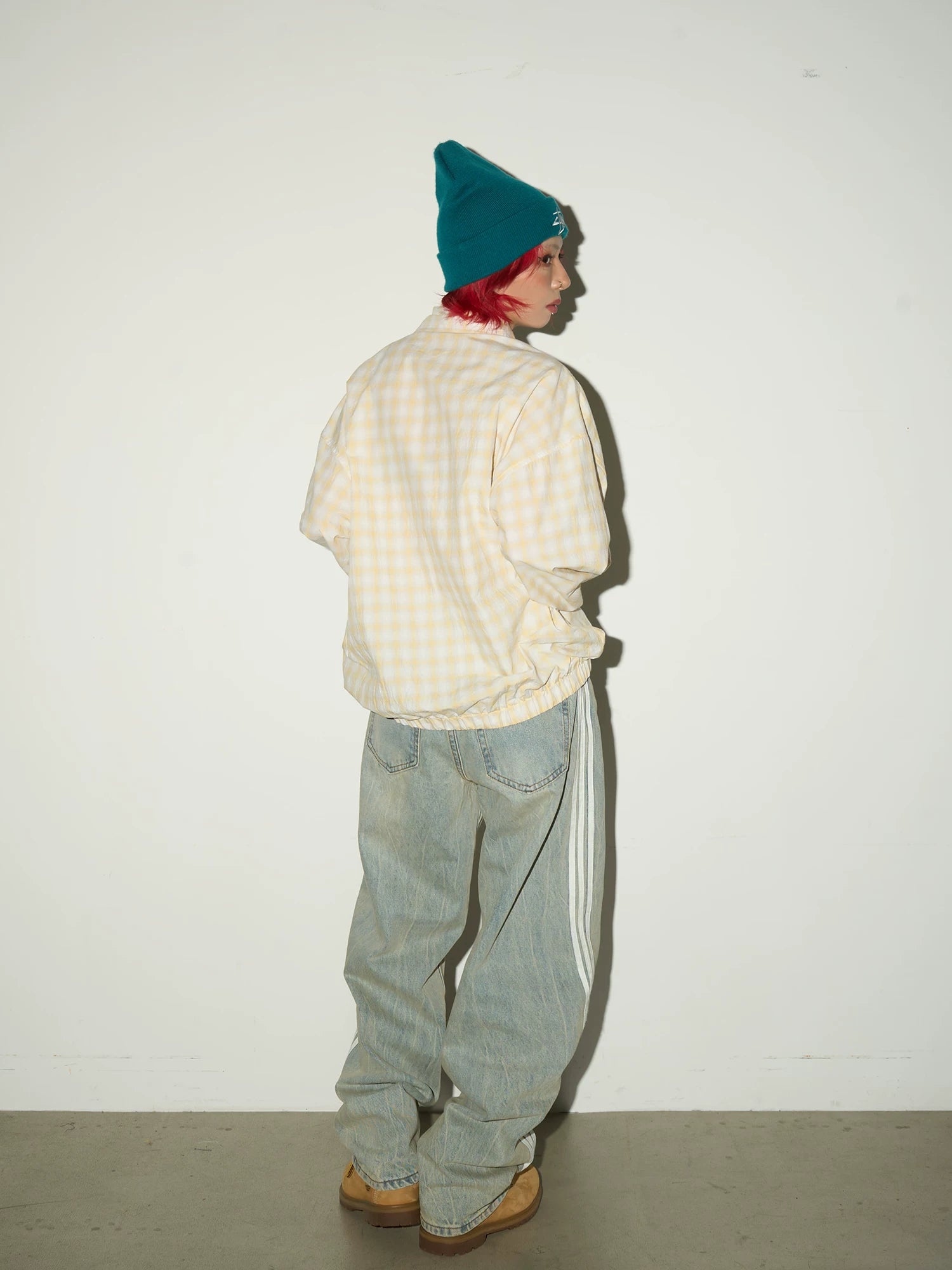 Three-Stripe Damage Denim Jeans