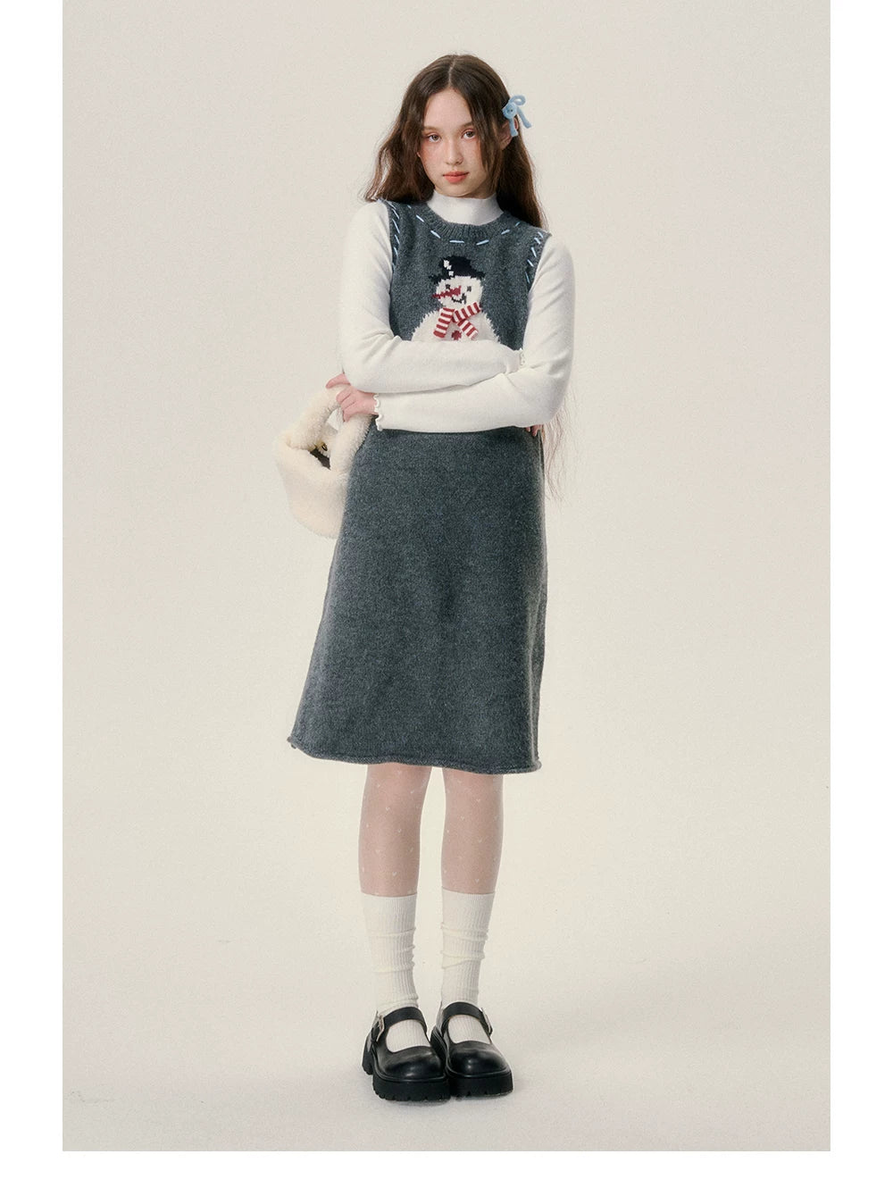 Thick Knit Vest Midi Dress