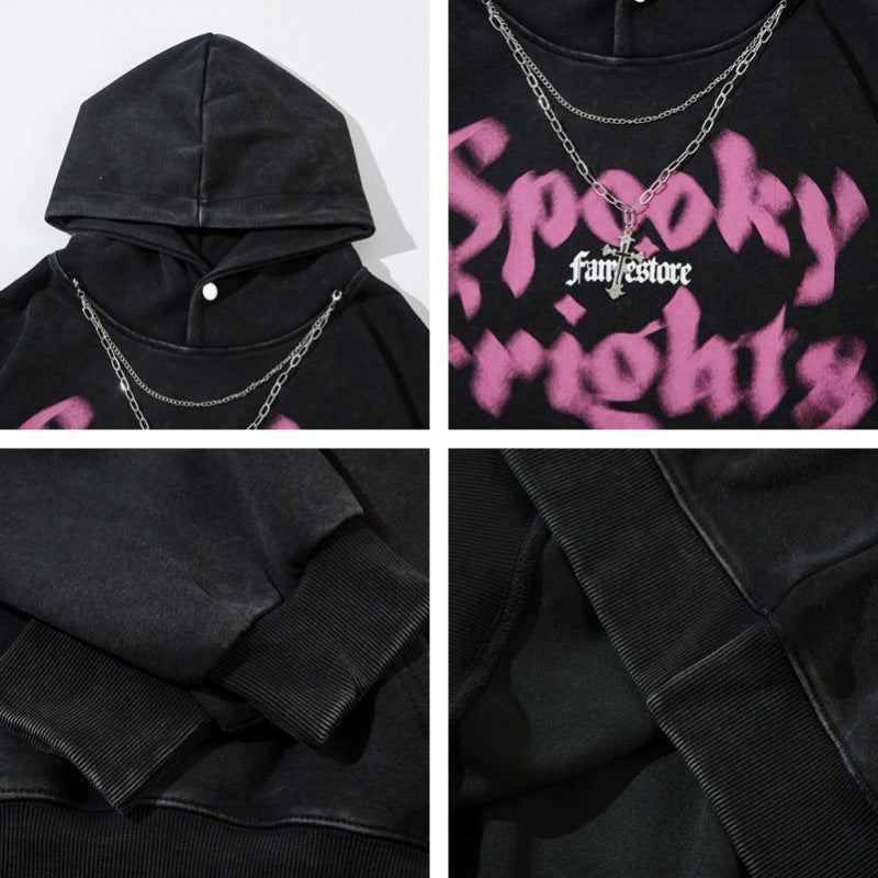 Letter Print Pullover Hoodie