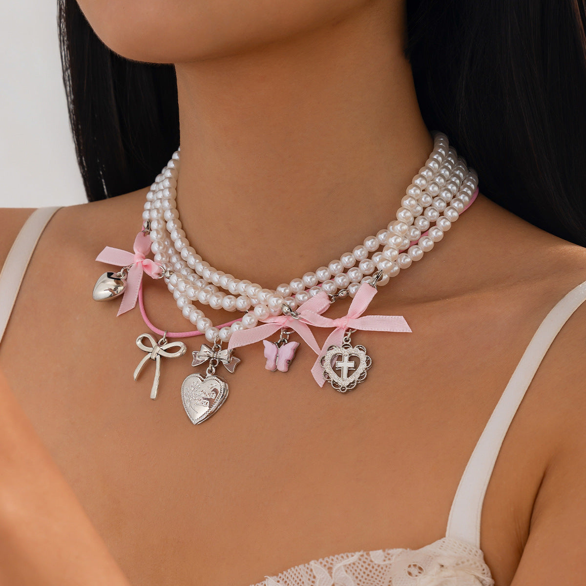 Valentine Edition - Heart With Pearls Necklace