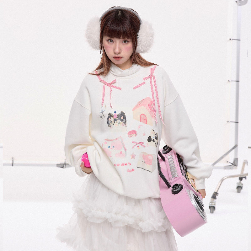 Illustration Print Oversize Sweatshirt