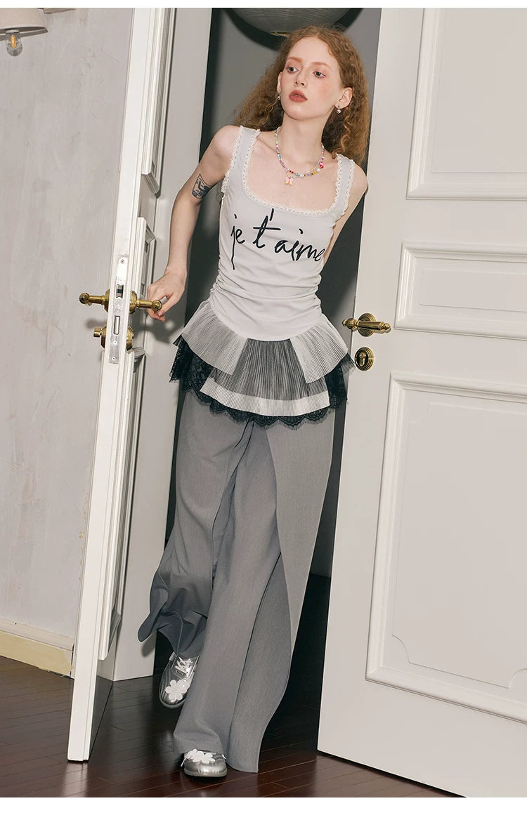 Letter Print Slim Fit Camisole