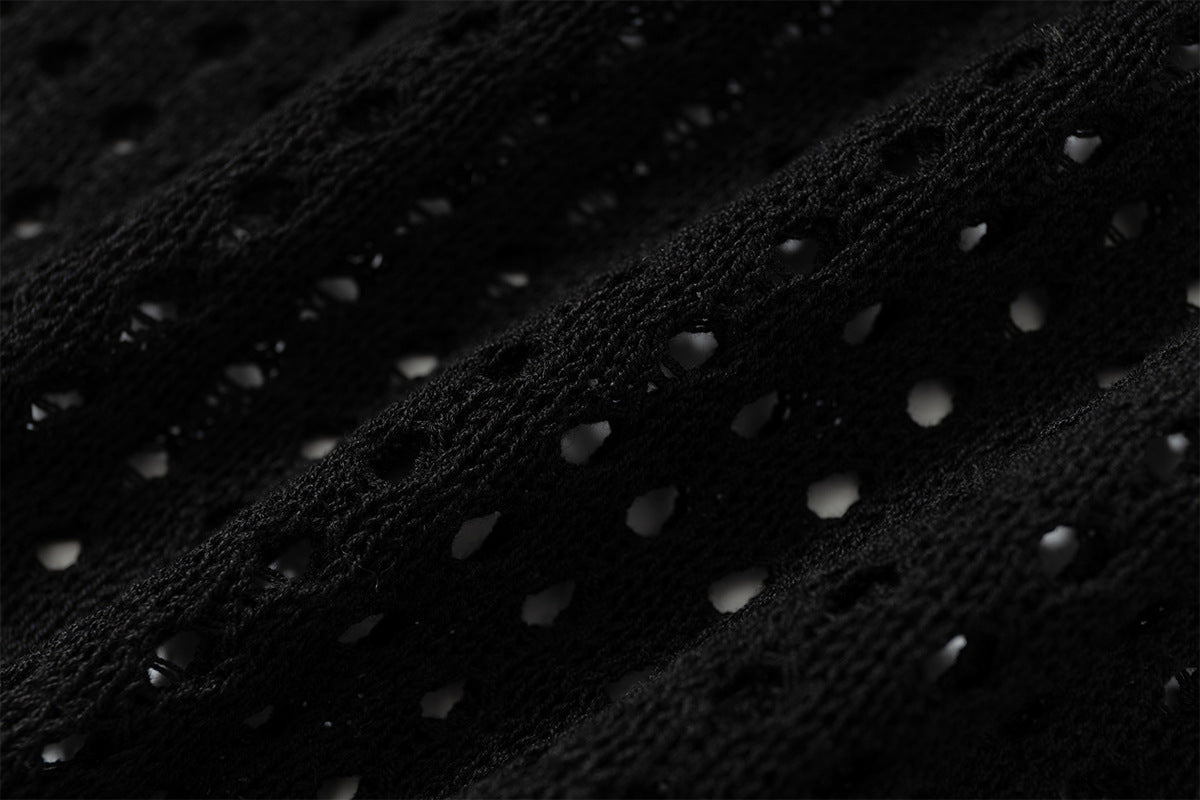 Mesh Damage Design Knit Vest