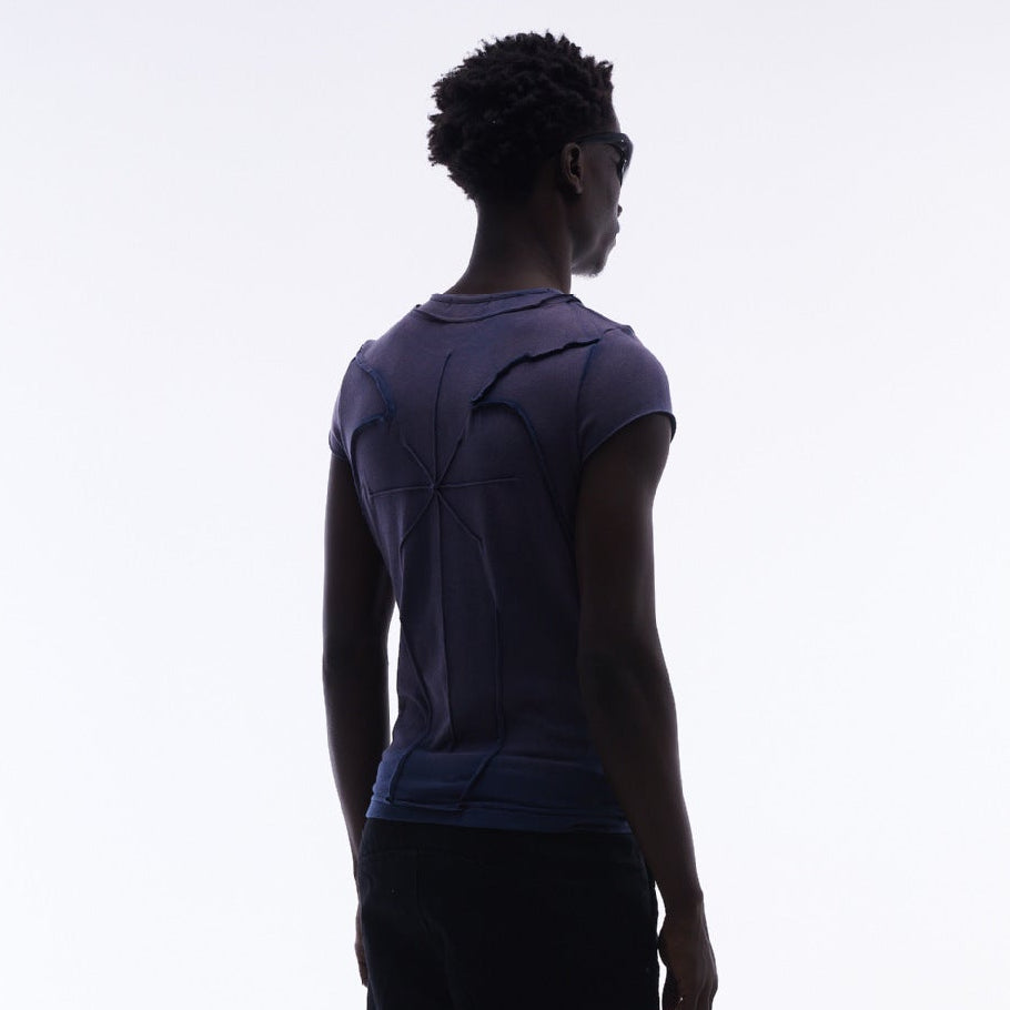 Washed Deconstruction Layered Short Sleeve T-Shirt