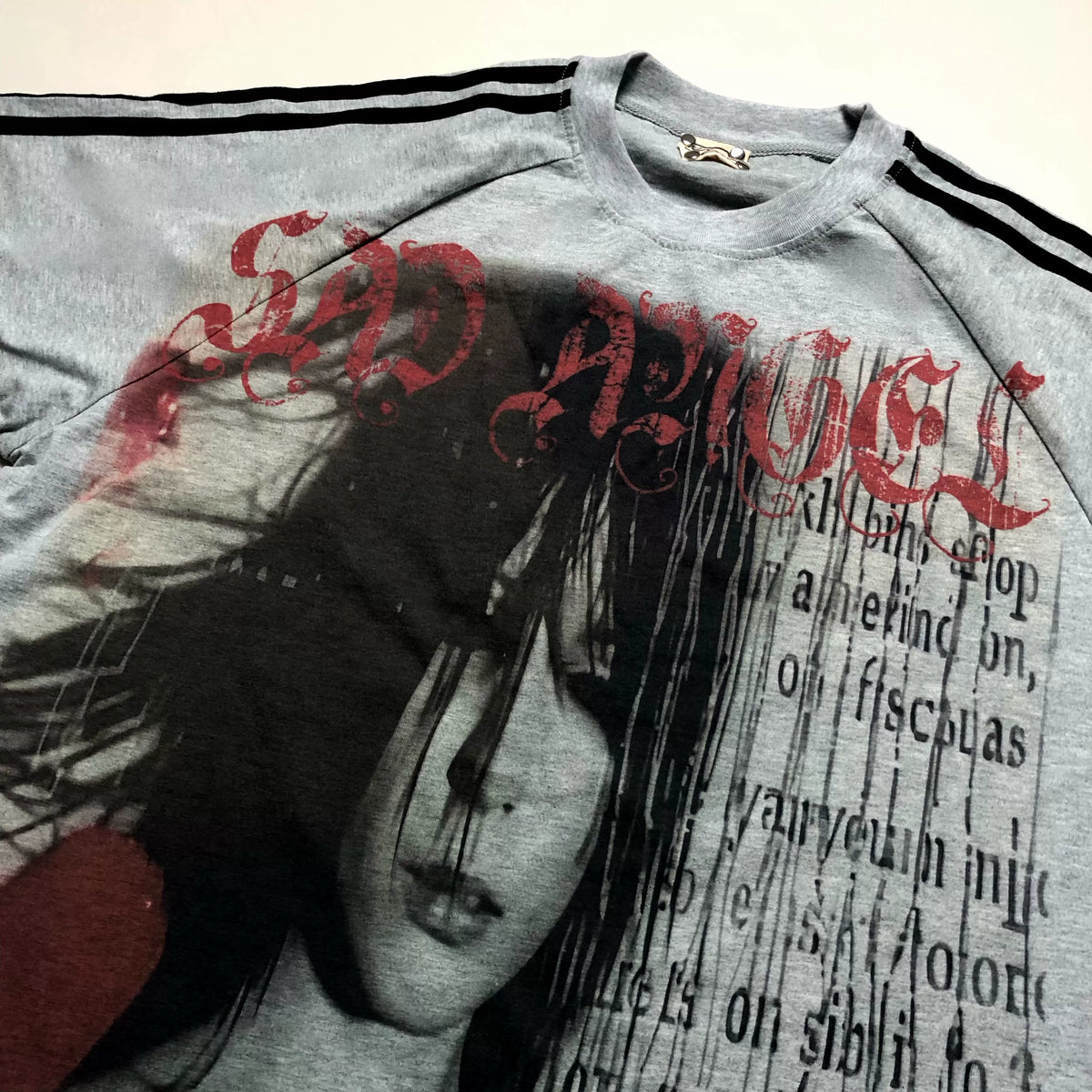 Punk Girl Graphic Gray Long Sleeve T-Shirt