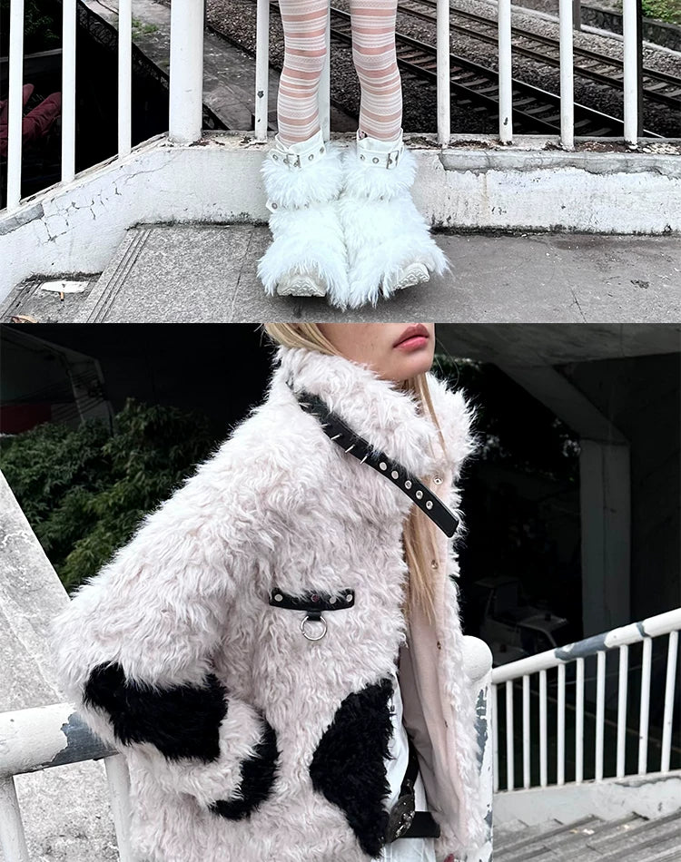 Patchwork Fake Fur Jacket
