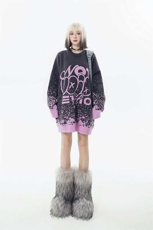 Graffiti Fade Printed Sweater
