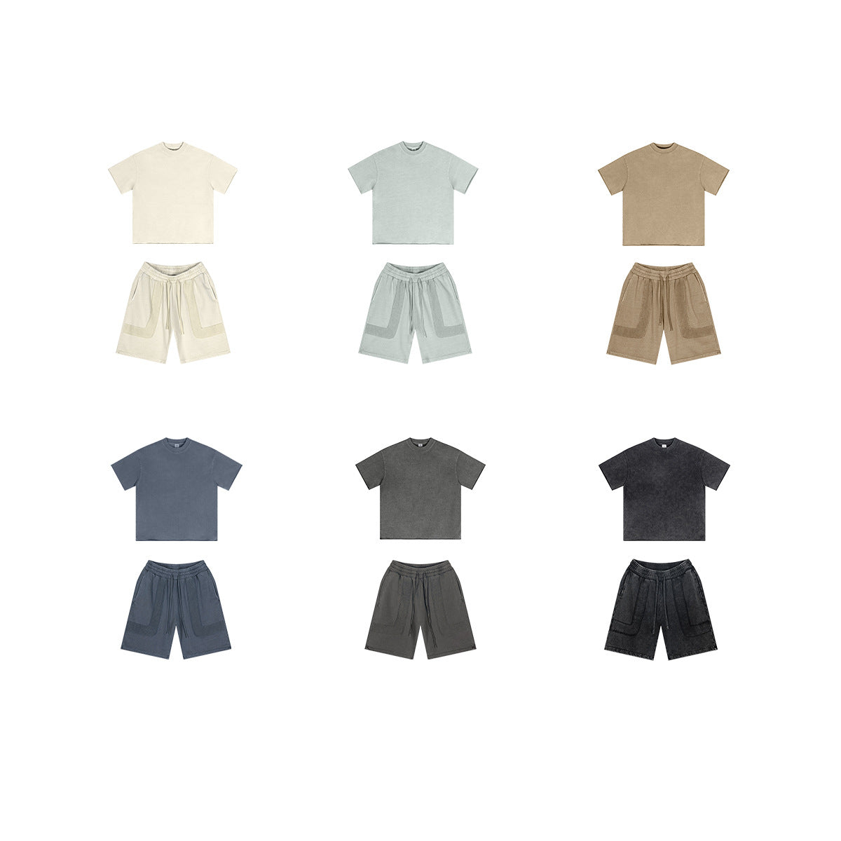 Washed Heavyweight Short Sleeve T-Shirt & Short Sweatpants Setup