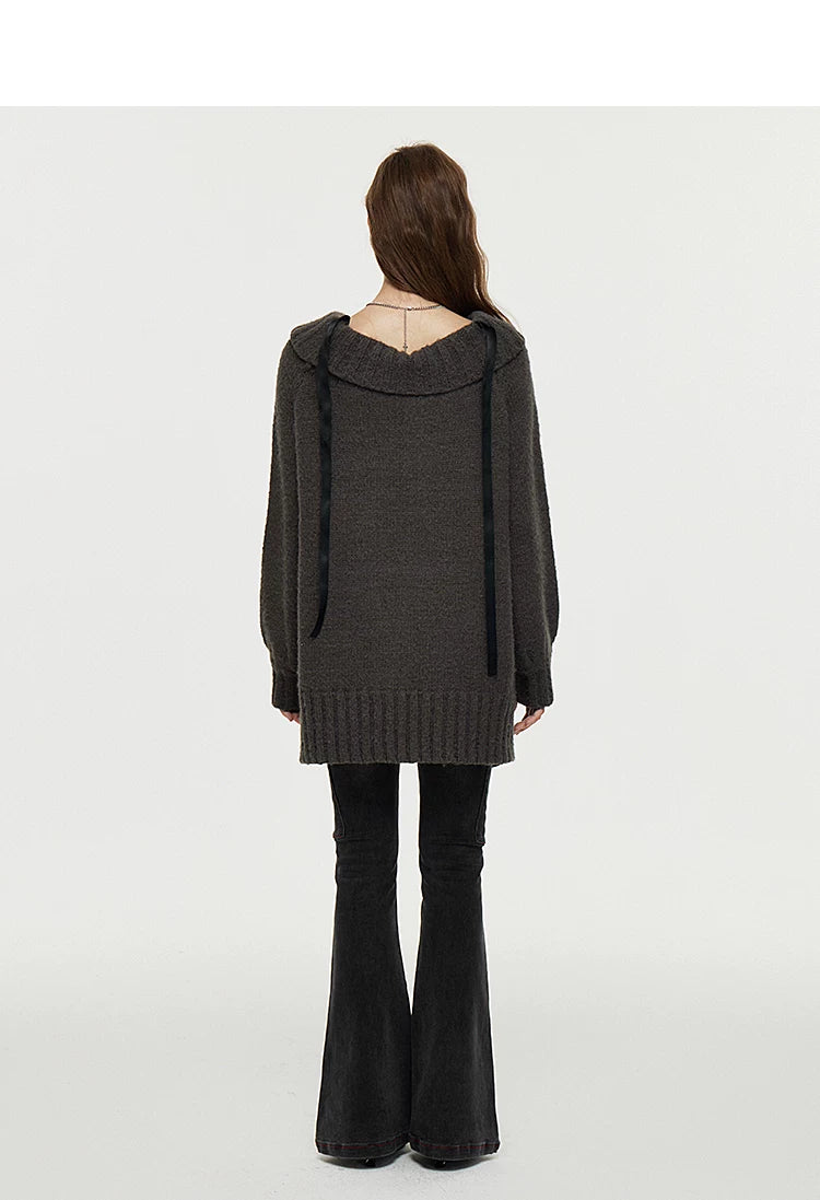 Multi-Way Off-Shoulder Wool Knit Sweater & Leg Cover