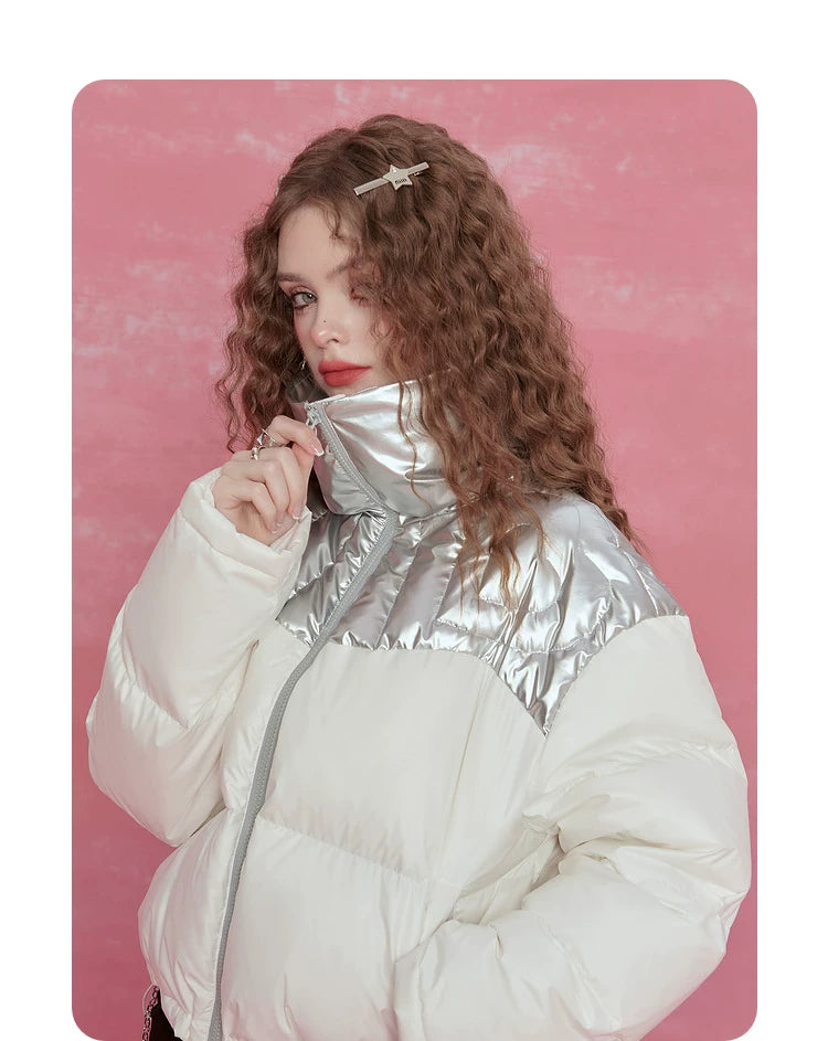 Lightweight Short Thick White Duck Down Jacket