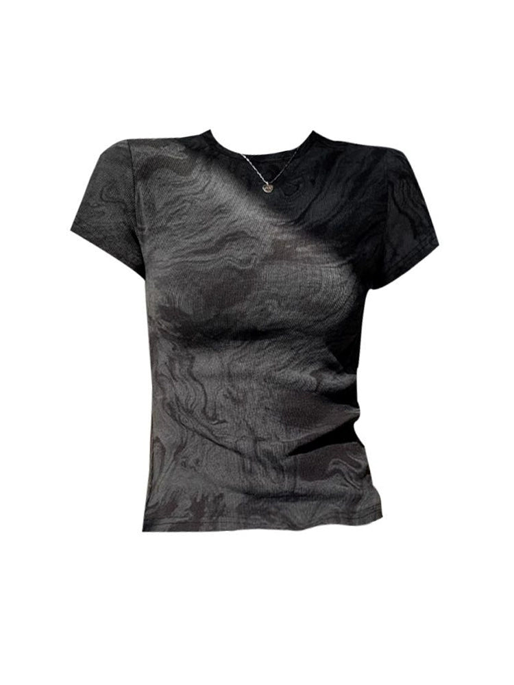 Round Neck Tie-Dye Short Sleeve T-shirt