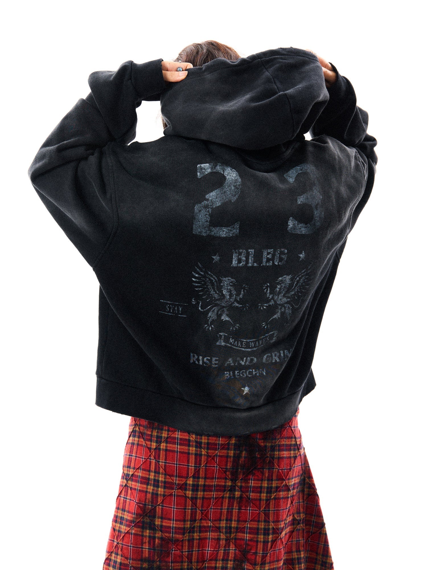 Paint Splash Graphic Print Oversize Zipper Hoodie