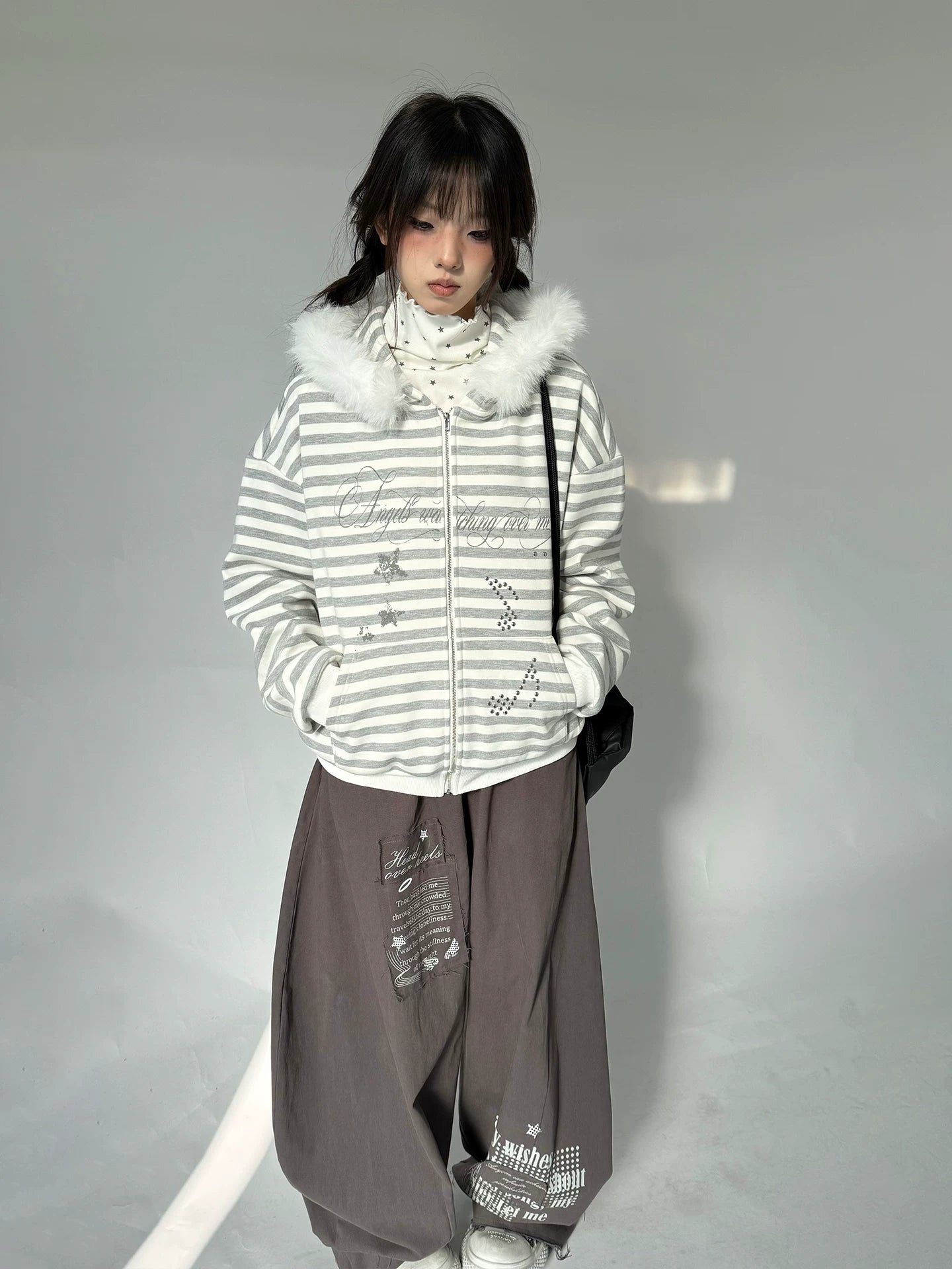 Detachable Fur Collar Fleece Lining Hooded Jacket