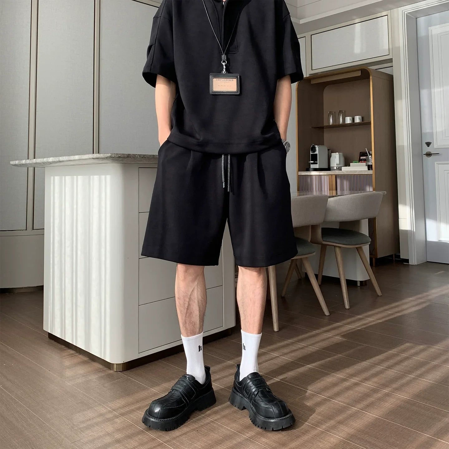 Sporty Short Sleeve Hooded T-Shirt & Short Pants Setup
