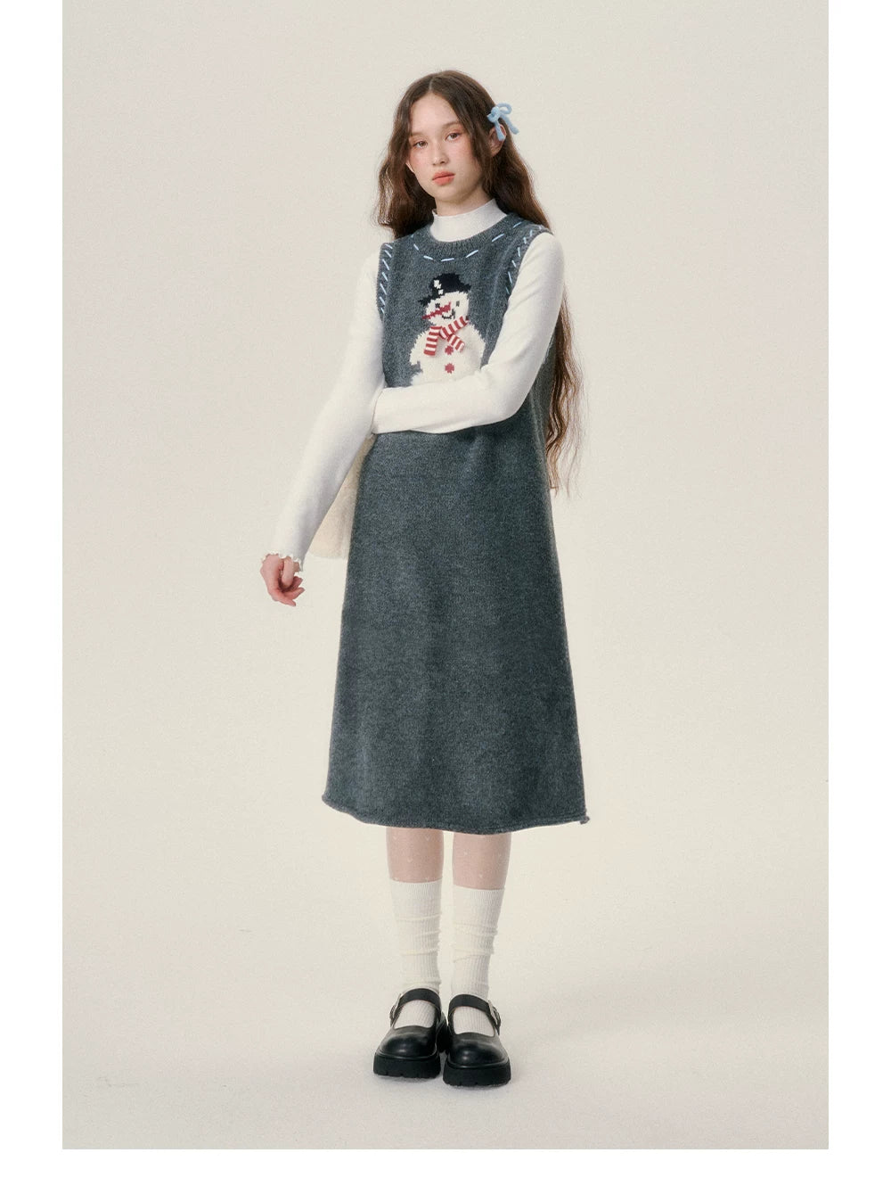 Thick Knit Vest Midi Dress