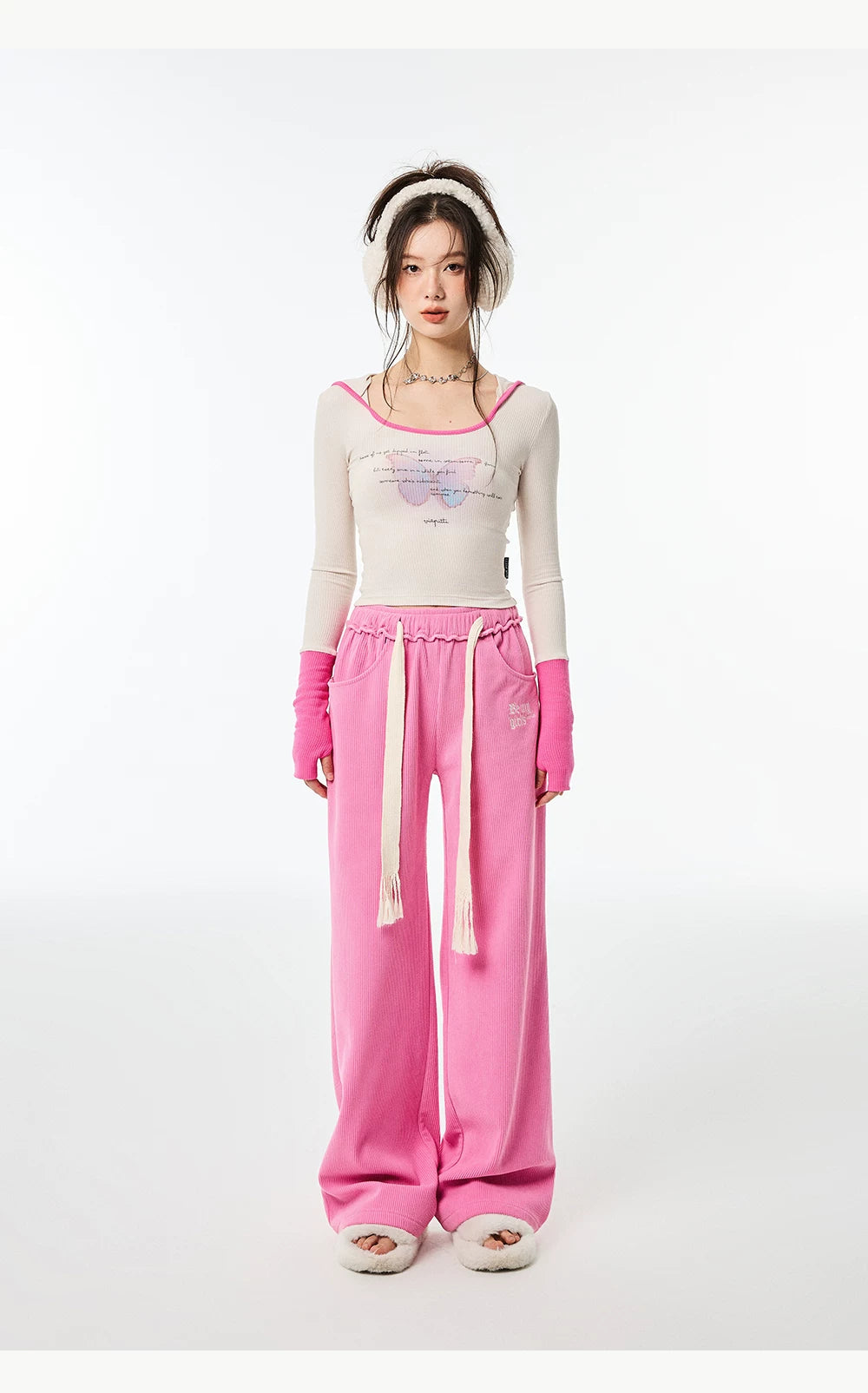 High Waist Sporty Straight Sweatpants