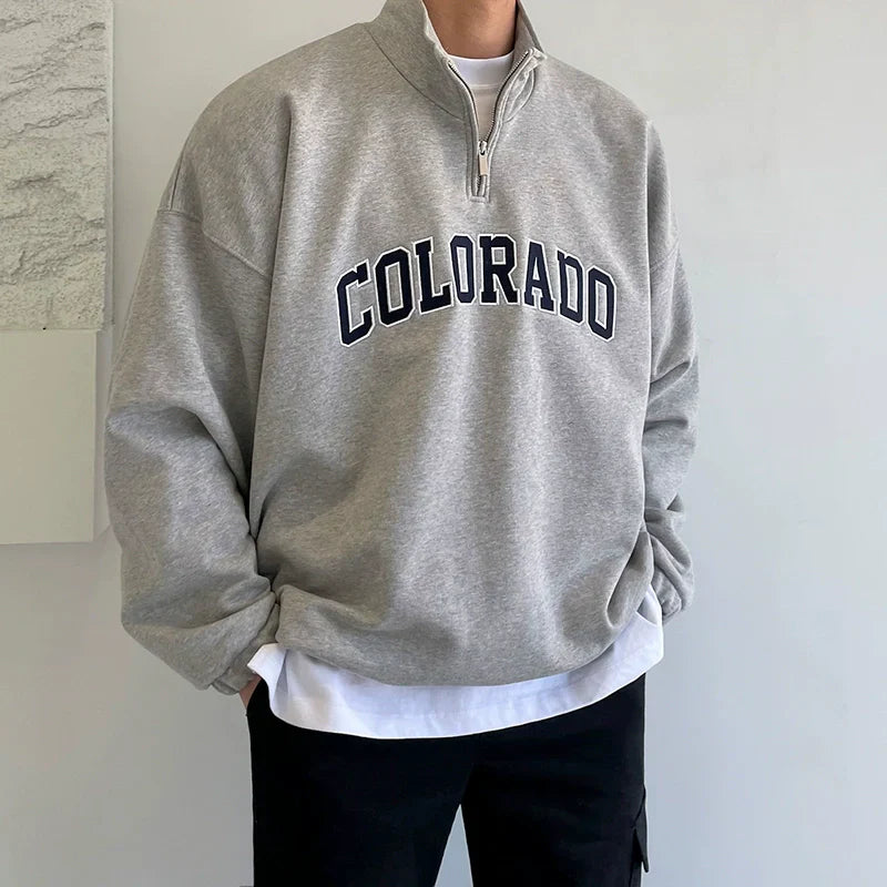 Oversize Embroidery Long Sleeve Sweatshirt