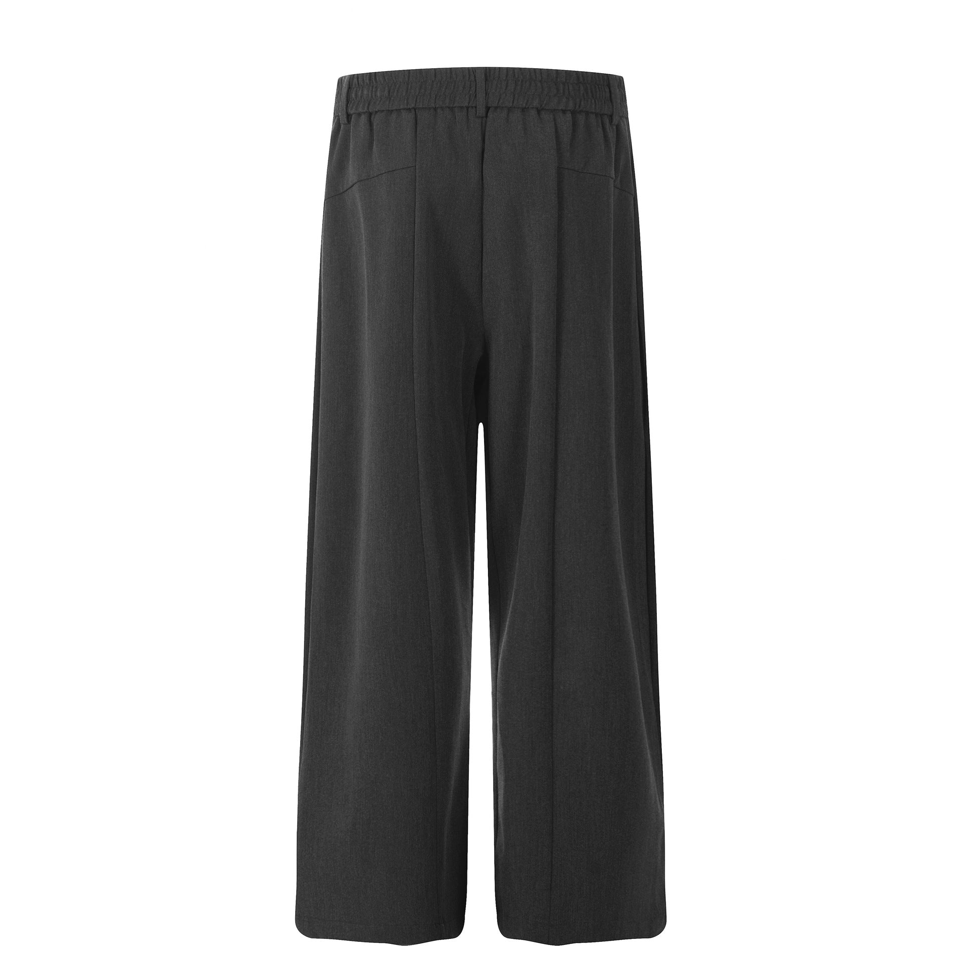 Asymmetrical Button Pleats Wide Leg Trousers
