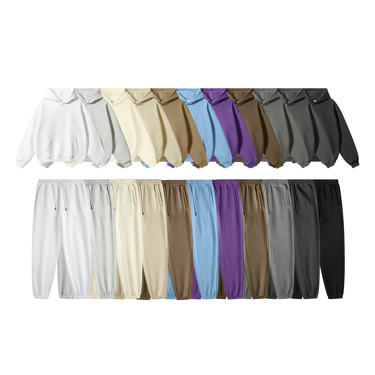 Felpa oversize con fodera in pile e pantaloni della tuta con fodera in pile