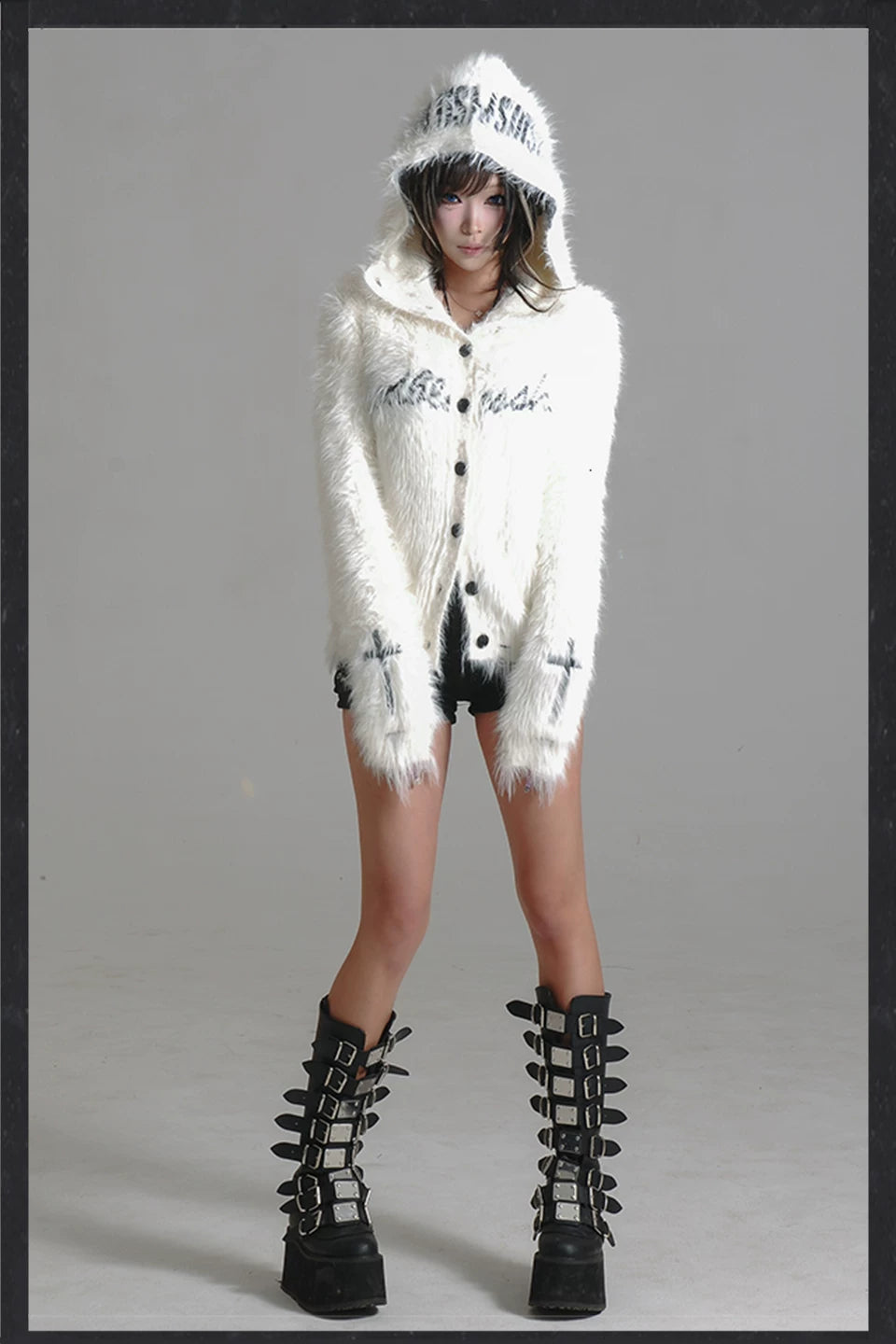 Thick Fake Mink Fur Hooded Short Jacket