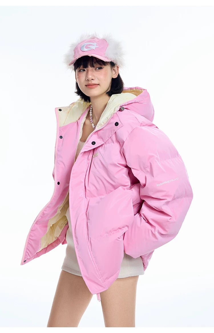 Oversize Hooded White Duck Down Jacket