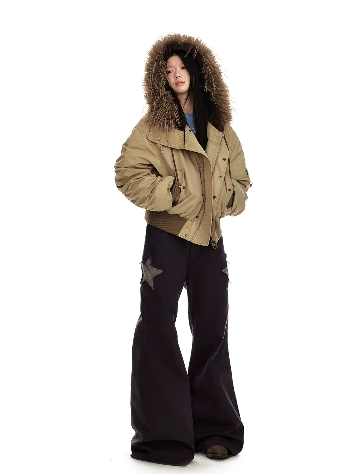Star Patch Flare Pants