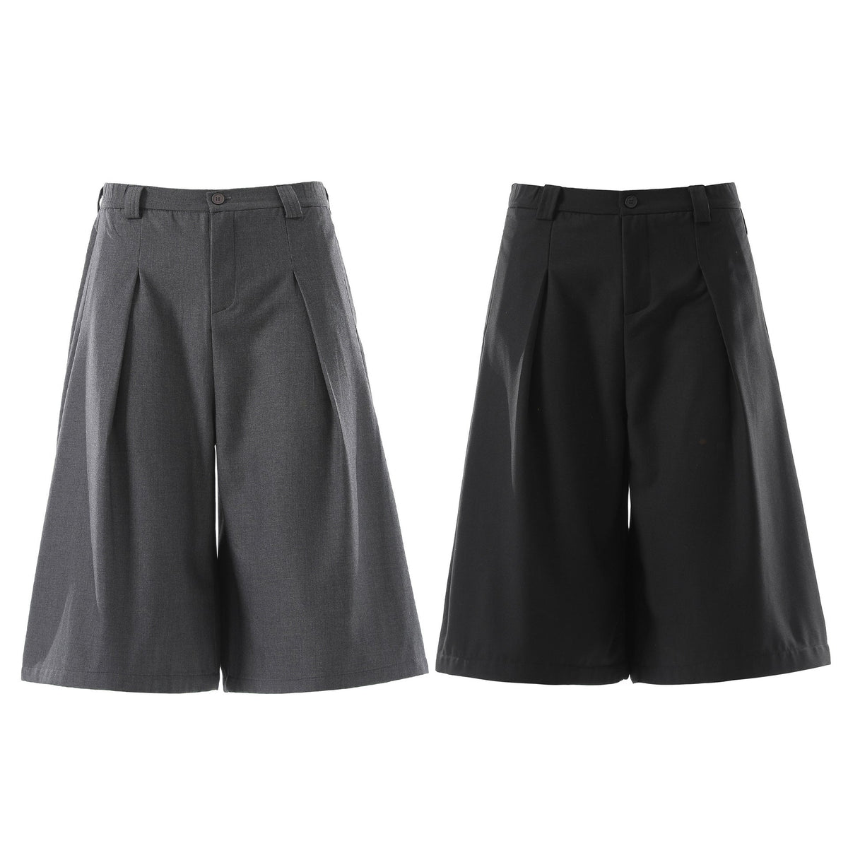 Drape Pleats Cropped Jort