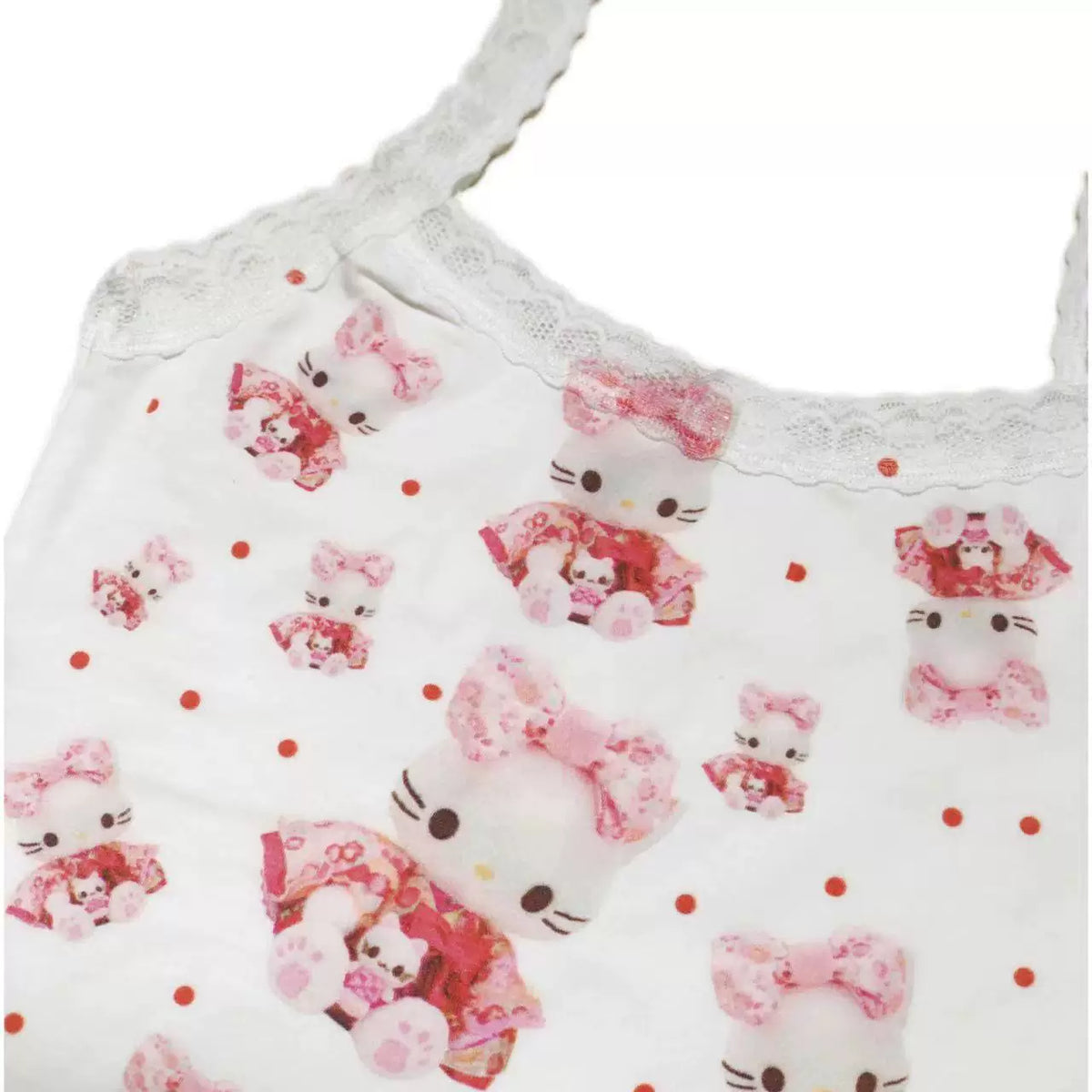 Polka Dot Cat Lace Tank Top