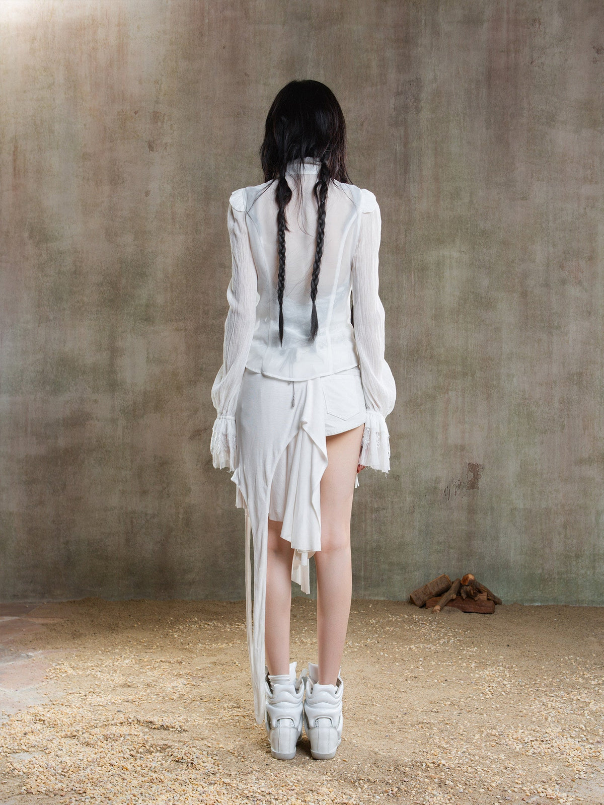 Sheer Chiffon Gothic Court Style Blouse