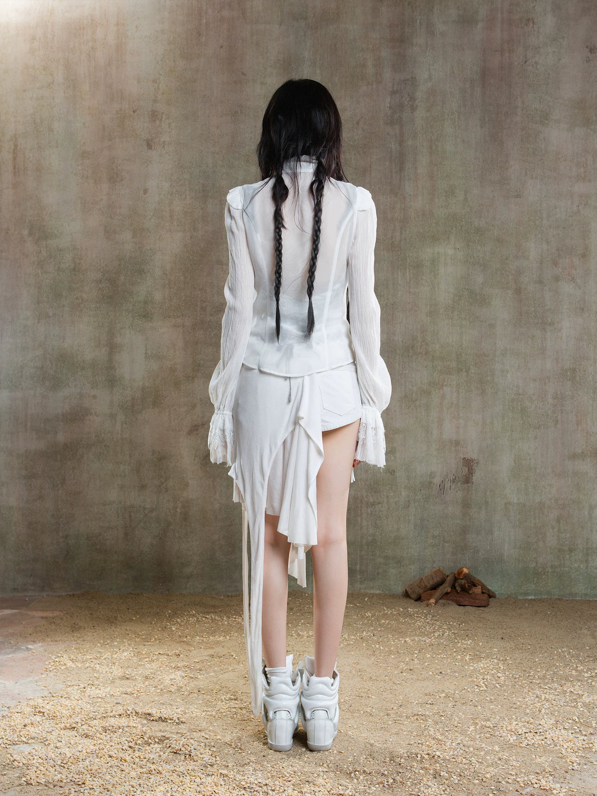 Sheer Chiffon Gothic Court Style Blouse